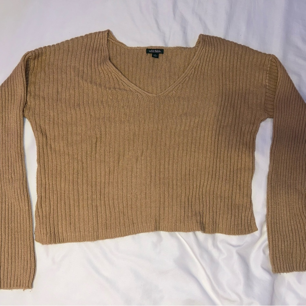 Wild Fable Beige Ribbed Sweater
